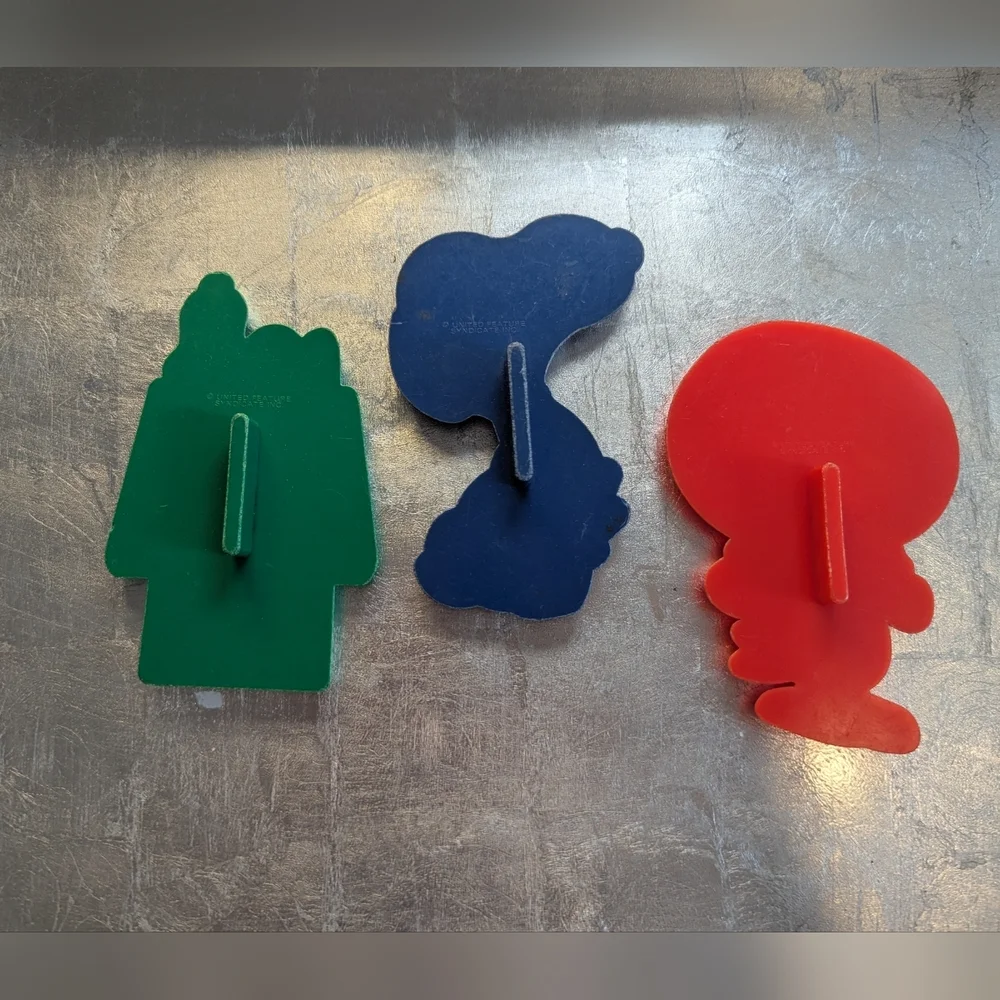 Snoopy and Friends Cookie Cutter Set - Green, Blue, Red Vintage